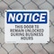Signmission This Door To Remain Unlocked During Business Hours, 10 in W x Rectangle, Plastic OS-2PACK-NS-P-710-L-18605 - alternate 7